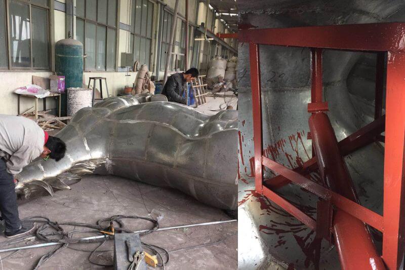 浦江縣白馬鎮中心廣場主題雕塑工程制作及安裝項目中的白馬鍛造加工生產及內鋼結構展示圖