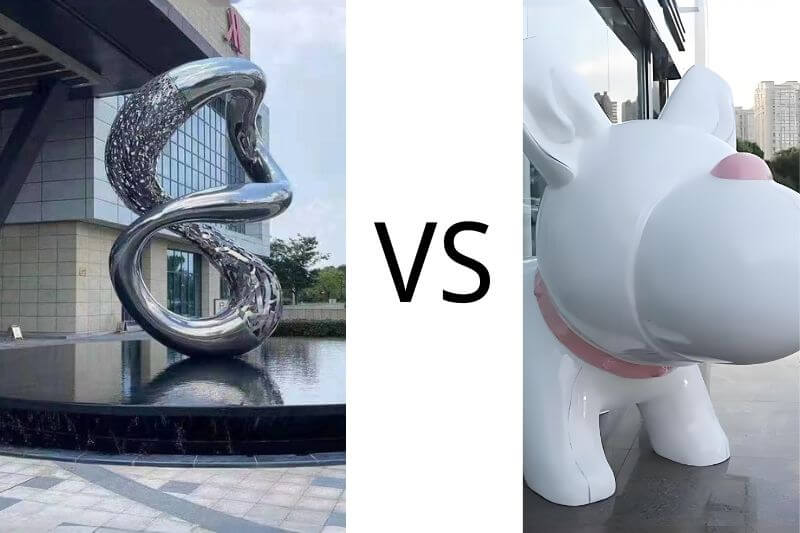 不銹鋼雕塑和玻璃鋼雕塑哪個好？區別有哪些？